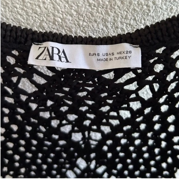 Zara Knit Flapper Midi Dress Black White Flower - Picture 10 of 10